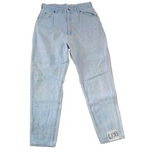 Vintage Lee USA Tapered Leg Women's Light Blue Denim Work Jeans Size 16 M